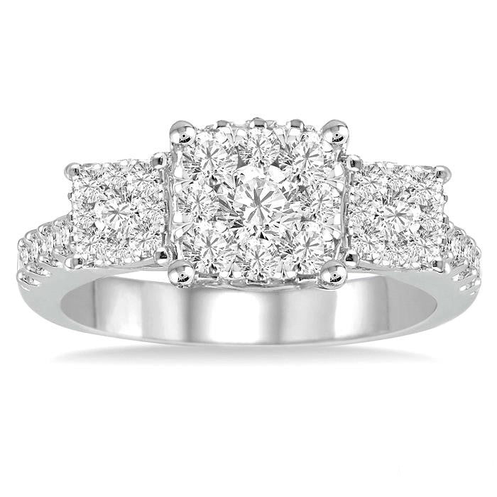 Cushion Shape Past Present & Future Shine Bright Essential Diamond Engagement Ring