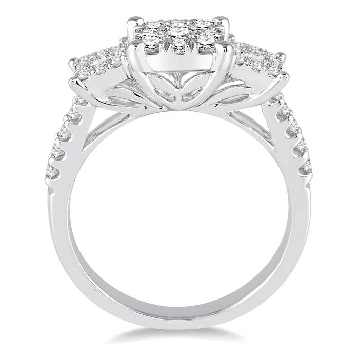 Cushion Shape Past Present & Future Shine Bright Essential Diamond Engagement Ring