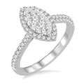 5/8 Ctw Marquise Shape Diamond Shine Bright Ring in 14K White Gold