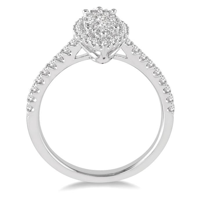5/8 Ctw Marquise Shape Diamond Shine Bright Ring in 14K White Gold