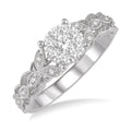 1/3 Ctw Round Cut Diamond Shine Bright Engagement Ring in 14K White Gold