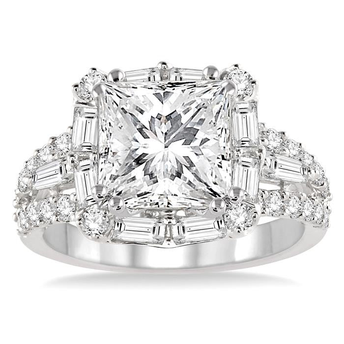 1 1/3 Ctw Diamond Semi-Mount Engagement Ring in 14K White Gold