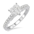 5/8 Ctw Round Cut Diamond Heart Shaped Shine Bright Ring in 14K White Gold