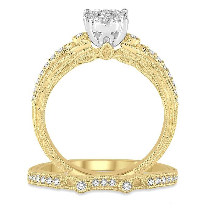 Round Shape Shine Bright Diamond Wedding Set