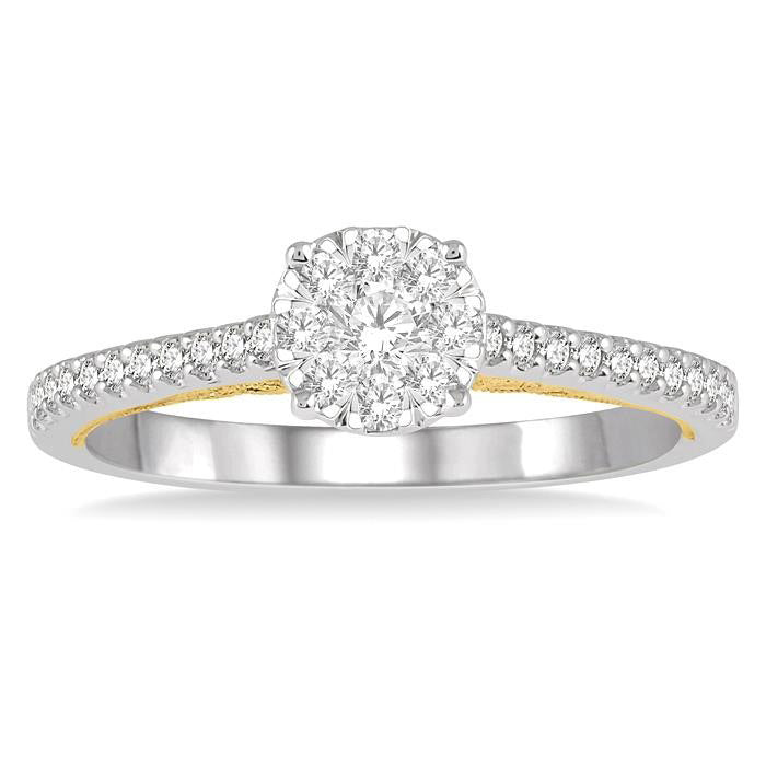 Round Shape Shine Bright Diamond Engagement Ring