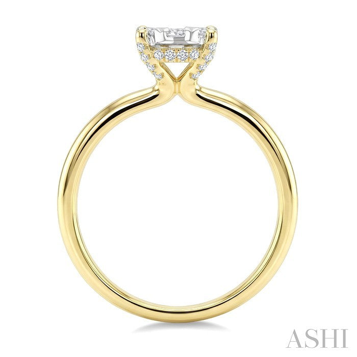 1/2 Ctw Lovebright Circular Shape Round Cut Diamond Cluster Ring in 14K Yellow and White Gold