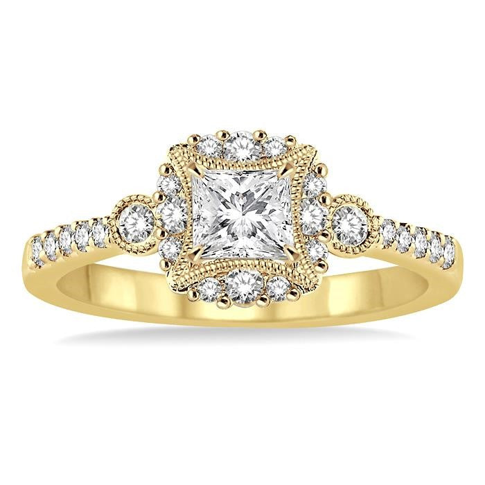 1/4 Ctw Diamond Semi-Mount Engagement Ring in 14K Yellow Gold