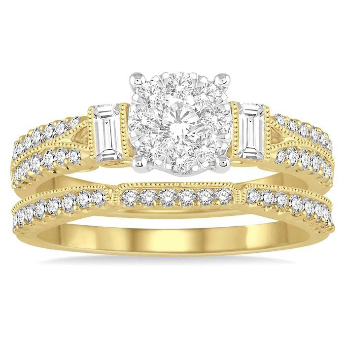 Round Shape Shine Bright Diamond Wedding Set