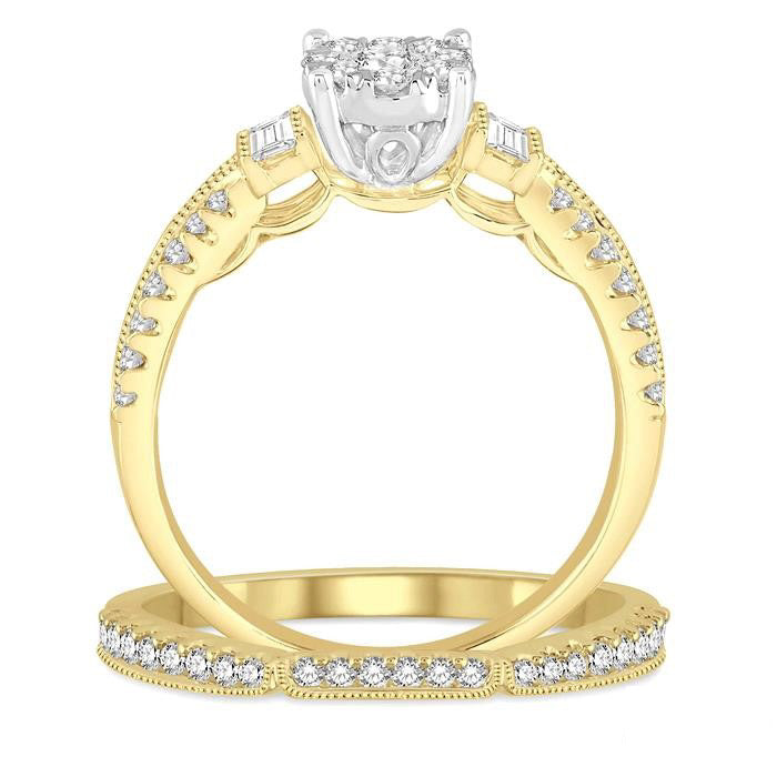Round Shape Shine Bright Diamond Wedding Set