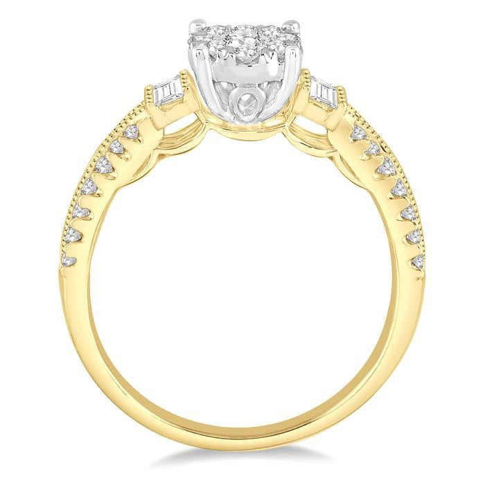 Round Shape Shine Bright Diamond Engagement Ring