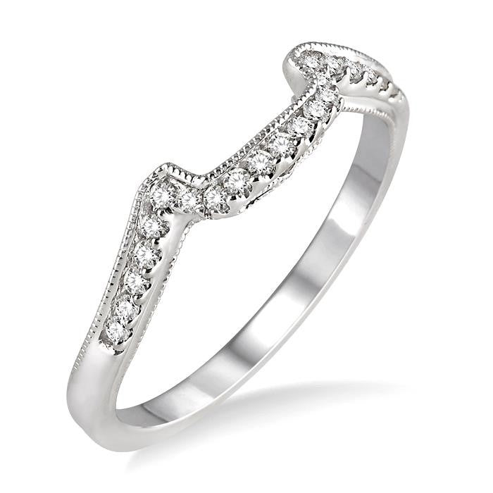 1/6 Ctw Round Cut Diamond Wedding Band in 14K White Gold