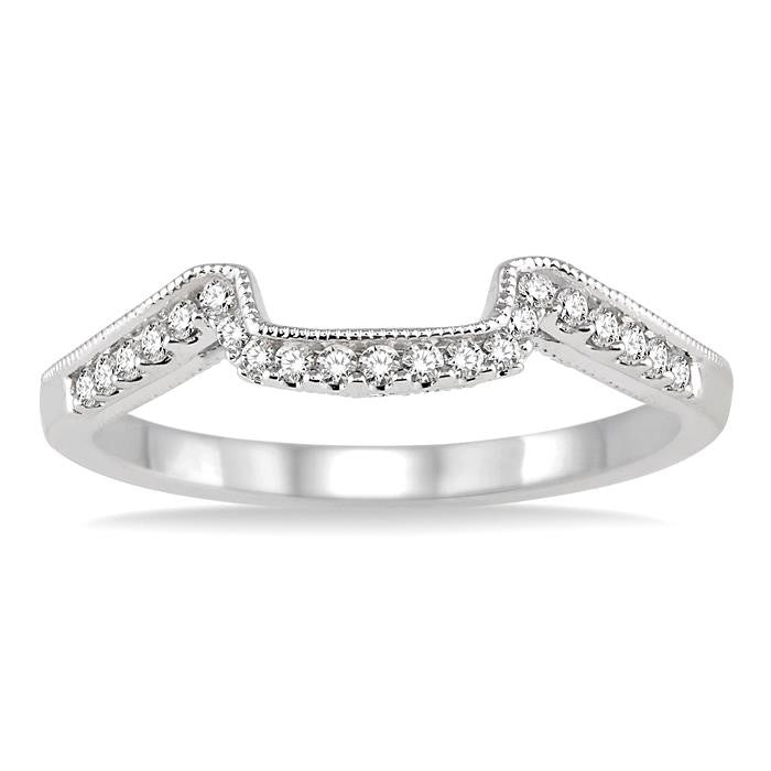 1/6 Ctw Round Cut Diamond Wedding Band in 14K White Gold