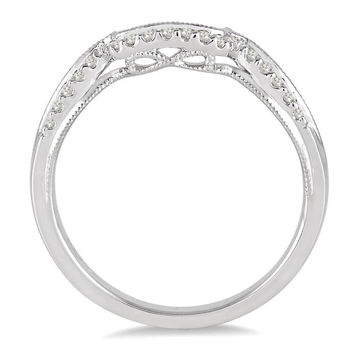 1/6 Ctw Round Cut Diamond Wedding Band in 14K White Gold