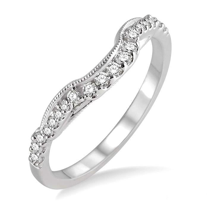 1/6 Ctw Round Cut Diamond Wedding Band in 14K White Gold