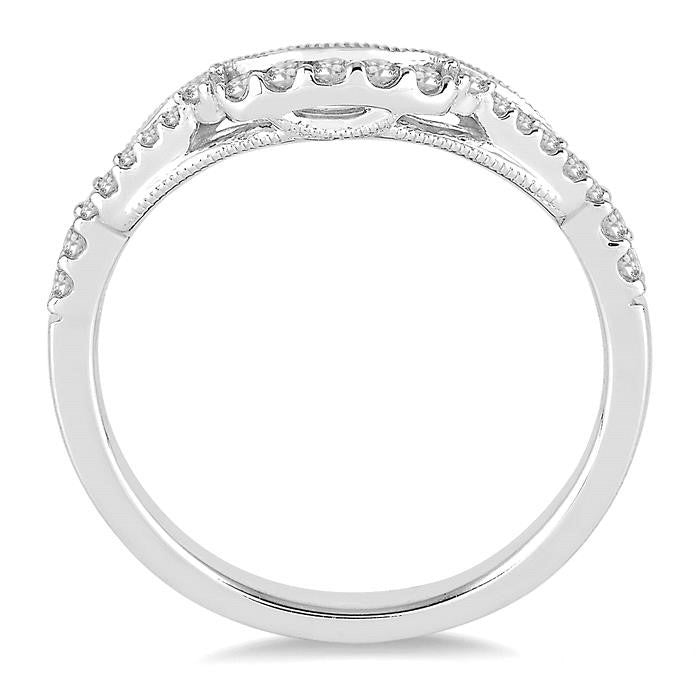 1/6 Ctw Round Cut Diamond Wedding Band in 14K White Gold