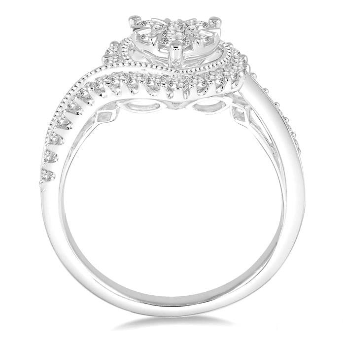 Heart Shape Halo Shine Bright Diamond Engagement Ring
