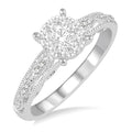 1/3 Ctw Round Cut Diamond Shine Bright Engagement Ring in 14K White Gold