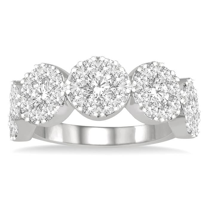 2 Ctw 5-Stone Shine Bright Round Cut Diamond Band in 14K White Gold