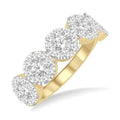 1 1/2 Ctw 5-Stone Shine Bright Round Cut Diamond Band in 14K Yellow and White Gold