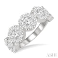 2 Ctw 5-Stone Lovebright Round Cut Diamond Band in 14K White Gold