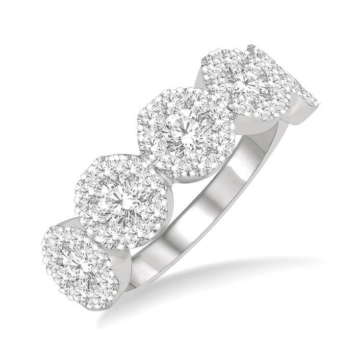 1 Ctw 5-Stone Shine Bright Round Cut Diamond Band in 14K White Gold