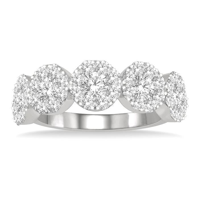 1 Ctw 5-Stone Shine Bright Round Cut Diamond Band in 14K White Gold