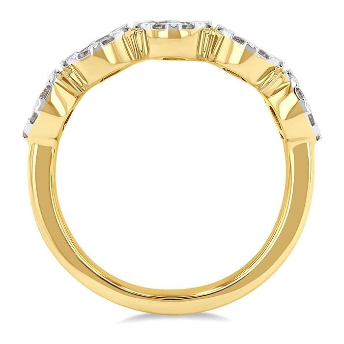 1 Ctw 5-Stone Shine Bright Round Cut Diamond Band in 14K Yellow and White Gold