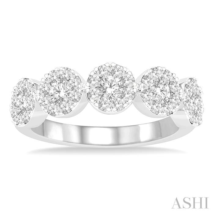1 Ctw 5-Stone Shine Bright Round Cut Diamond Band in 14K White Gold