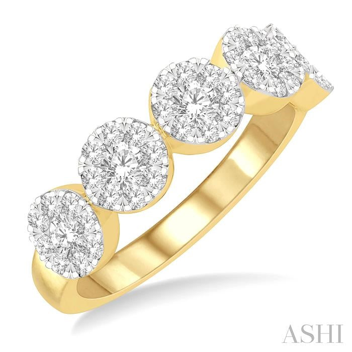 1 Ctw 5-Stone Shine Bright Round Cut Diamond Band in 14K Yellow and White Gold
