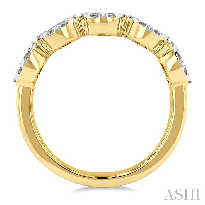 1 Ctw 5-Stone Shine Bright Round Cut Diamond Band in 14K Yellow and White Gold