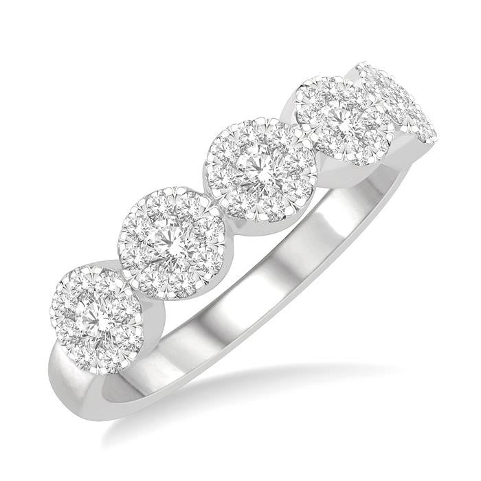 3/4 Ctw 5-Stone Shine Bright Round Cut Diamond Band in 14K White Gold