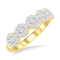 3/4 Ctw 5-Stone Shine Bright Round Cut Diamond Band in 14K Yellow & White Gold