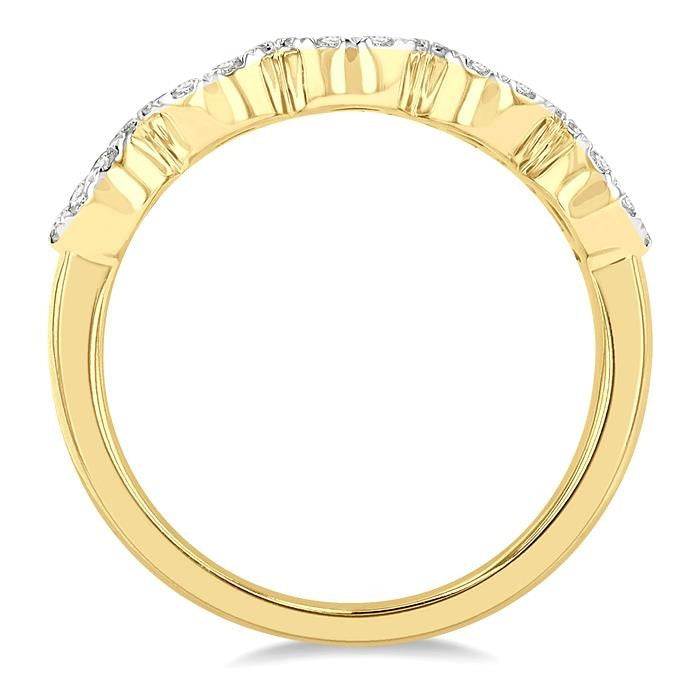 3/4 Ctw 5-Stone Shine Bright Round Cut Diamond Band in 14K Yellow & White Gold