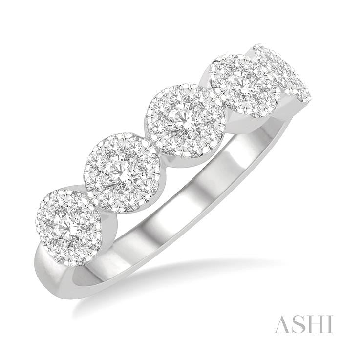 3/4 Ctw 5-Stone Shine Bright Round Cut Diamond Band in 14K White Gold