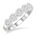 1/2 Ctw 5-Stone Shine Bright Round Cut Diamond Band in 14K White Gold