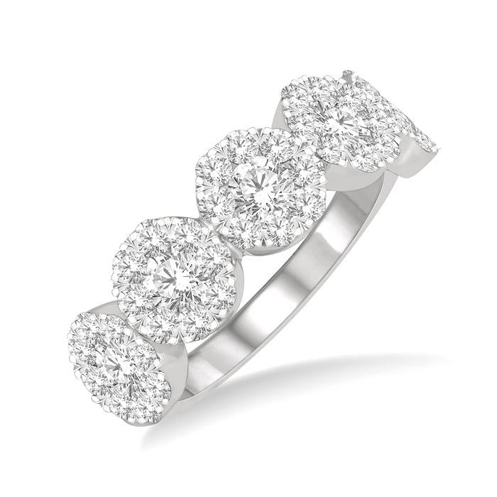 1/2 Ctw 5-Stone Shine Bright Round Cut Diamond Band in 14K White Gold