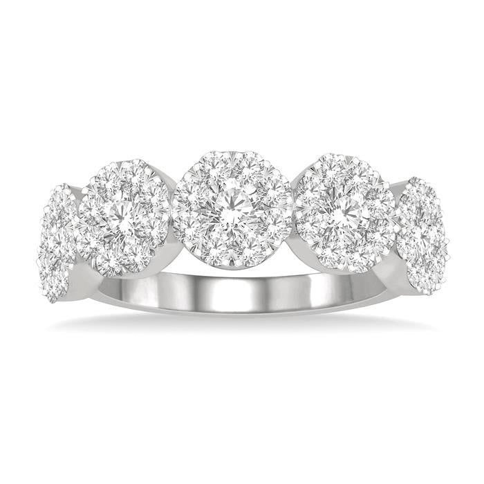 1/2 Ctw 5-Stone Shine Bright Round Cut Diamond Band in 14K White Gold