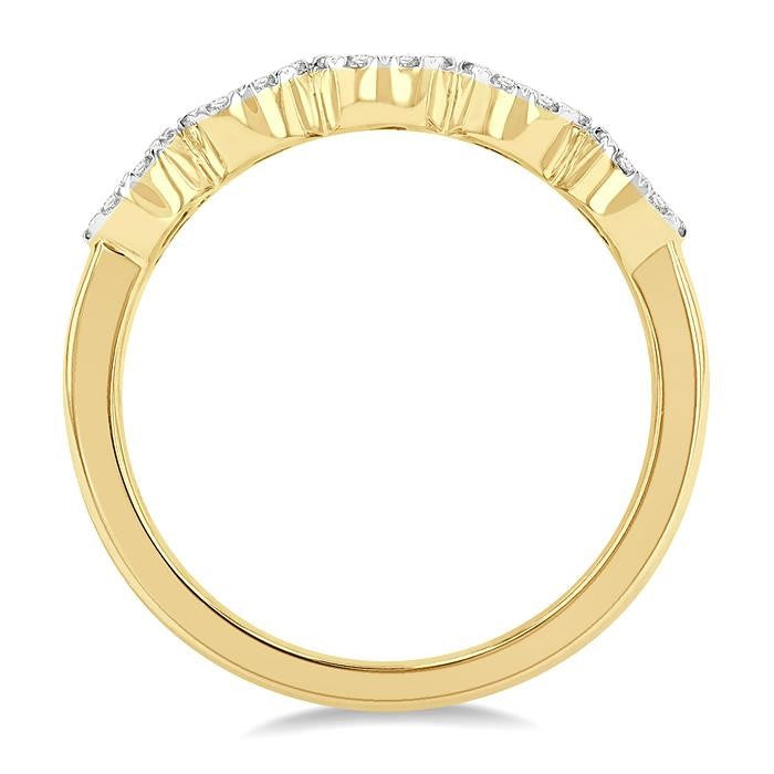 1/2 Ctw 5-Stone Shine Bright Round Cut Diamond Band in 14K Yellow & White Gold
