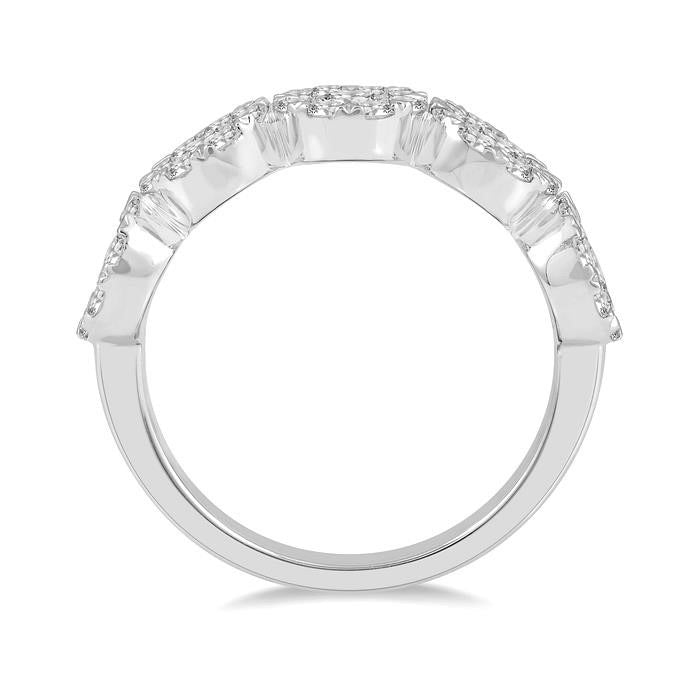 1/3 Ctw 5-Stone Lovebright Round Cut Diamond Band in 14K White Gold
