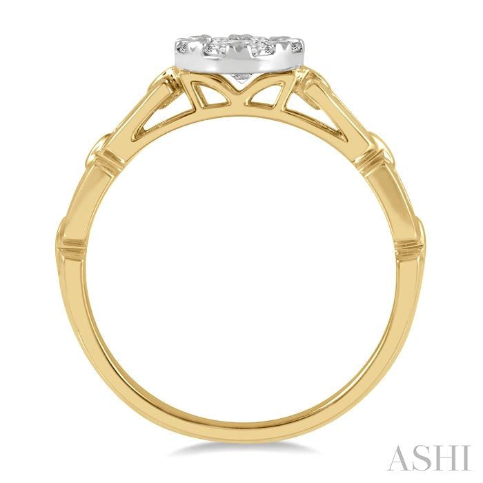 3/8 Ctw Shine Bright Round Cut Diamond Paperclip Link Engagement Ring in 14K Yellow and White Gold