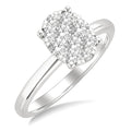 1/2 Ctw Shine Bright Oval Shape Round Cut Diamond Cluster Ring in 14K White Gold