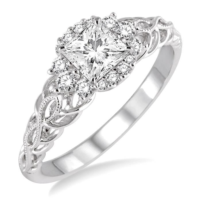 1/5 Ctw Diamond Semi-Mount Engagement Ring in 14K White Gold