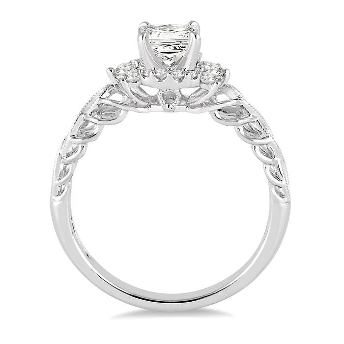 1/5 Ctw Diamond Semi-Mount Engagement Ring in 14K White Gold