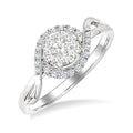 1/3 Ctw Round Cut Diamond Shine Bright Engagement Ring in 14K White Gold