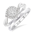 1/3 Ctw Diamond Shine Bright Wedding Set with 1/3 Ctw Round Cut Engagement Ring and Shadow Band in 14K White Gold