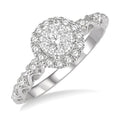 3/8 Ctw Round Cut Diamond Shine Bright Engagement Ring in 14K White Gold