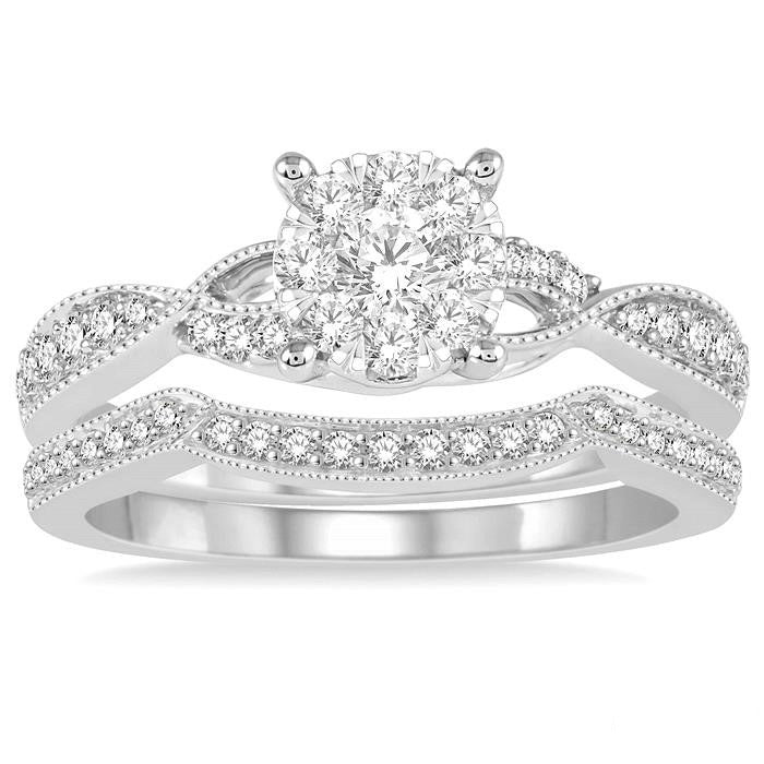 Round Shape Shine Bright Diamond Wedding Set