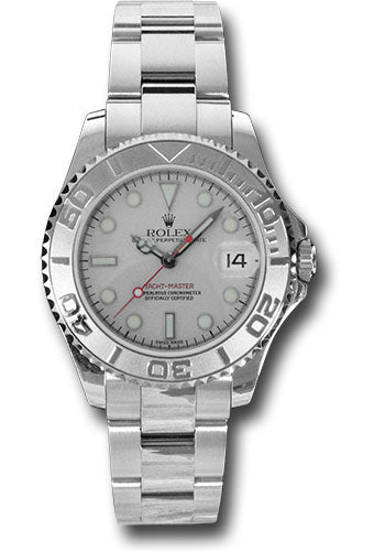 *Pre-Owned* Rolex Steel and Platinum Yacht-Master 35 Watch - Platinum Dial