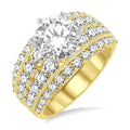 2 1/10 Ctw Diamond Semi-Mount Engagement Ring in 14K Yellow and White Gold