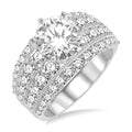 2 1/10 Ctw Diamond Semi-Mount Engagement Ring in 14K White Gold